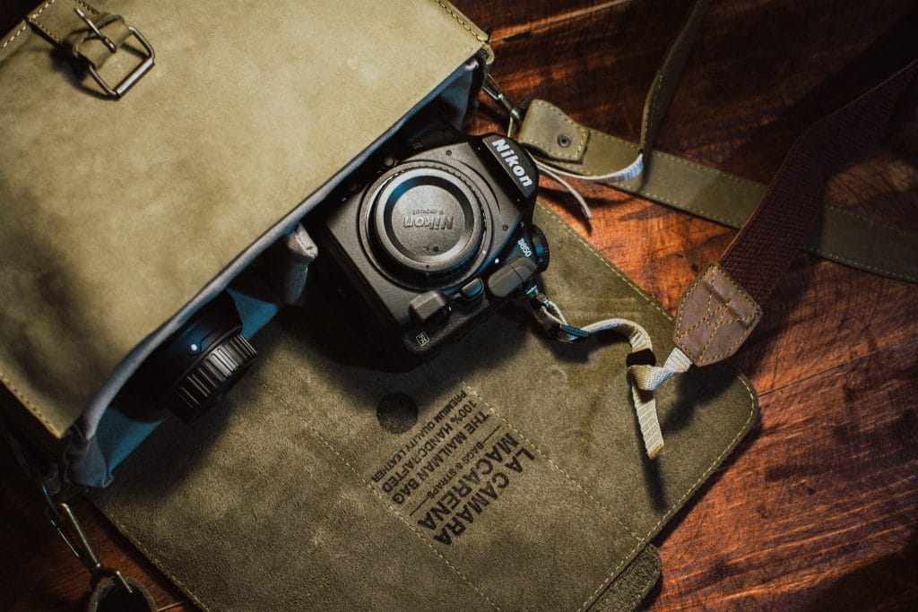 Camera bag with Nikon camera inside